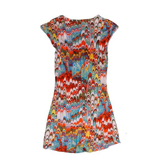 VESTIDO MINI CON GORRA DE MANGA - SKY