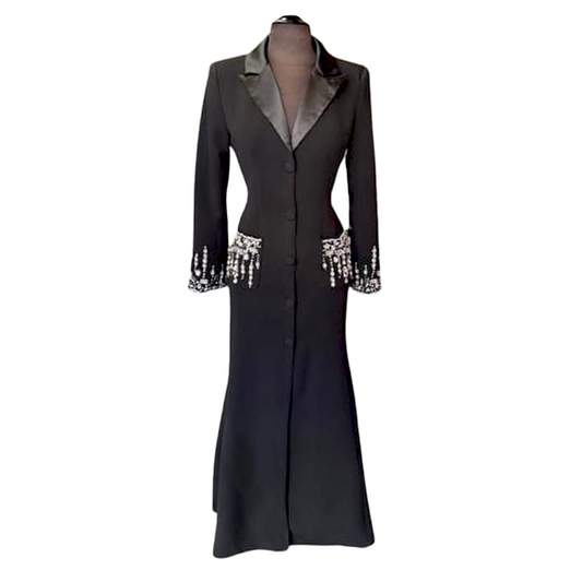 IMPRESIONANTE BLAZER LARGO NEGRO