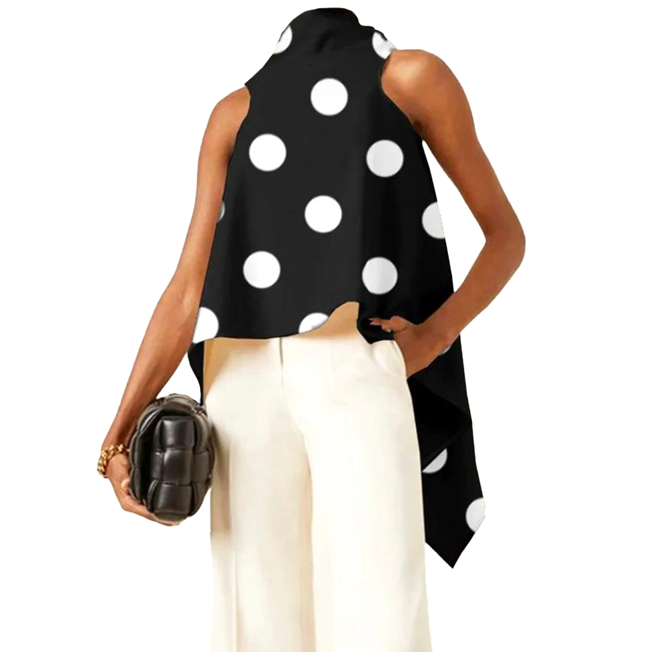 TOP ASIMÉTRICO SIN MANGAS