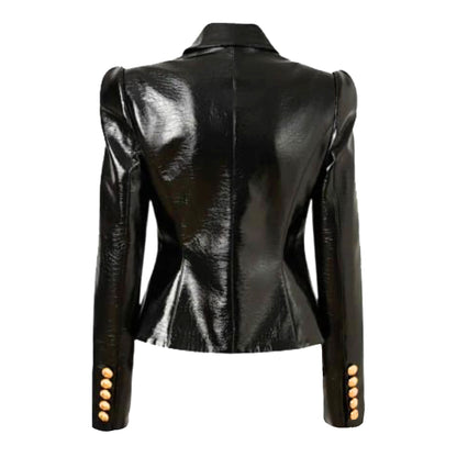 STUNNING DOUBLE-BREASTED LEATHER JACKET