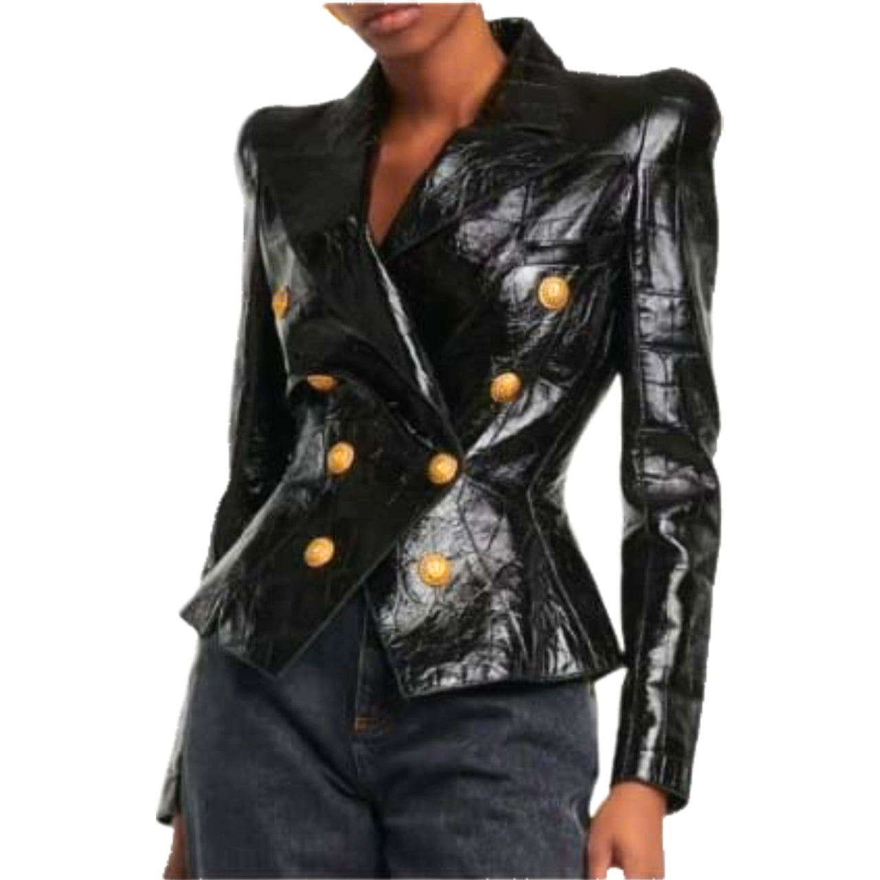 STUNNING DOUBLE-BREASTED LEATHER JACKET