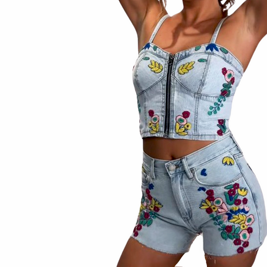 CONJUNTO DE PANTALONES CORTOS VAQUEROS DE VERANO