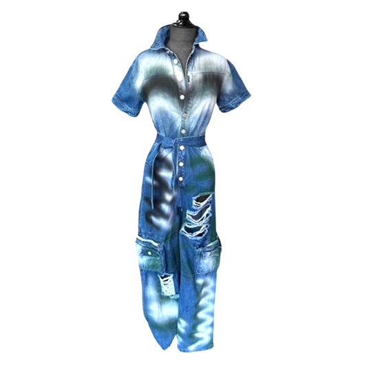 TIE-DYE DENIM JUMPER