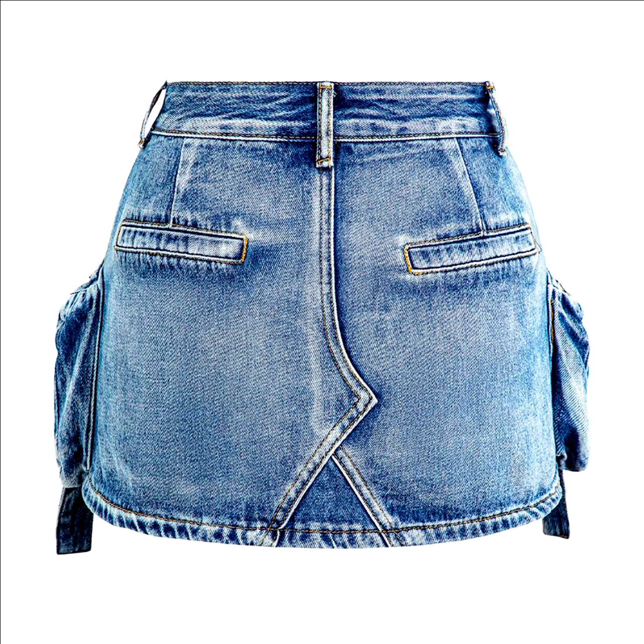 MINI-JUPE CARGO DÉLAVÉE À LA PIERRE