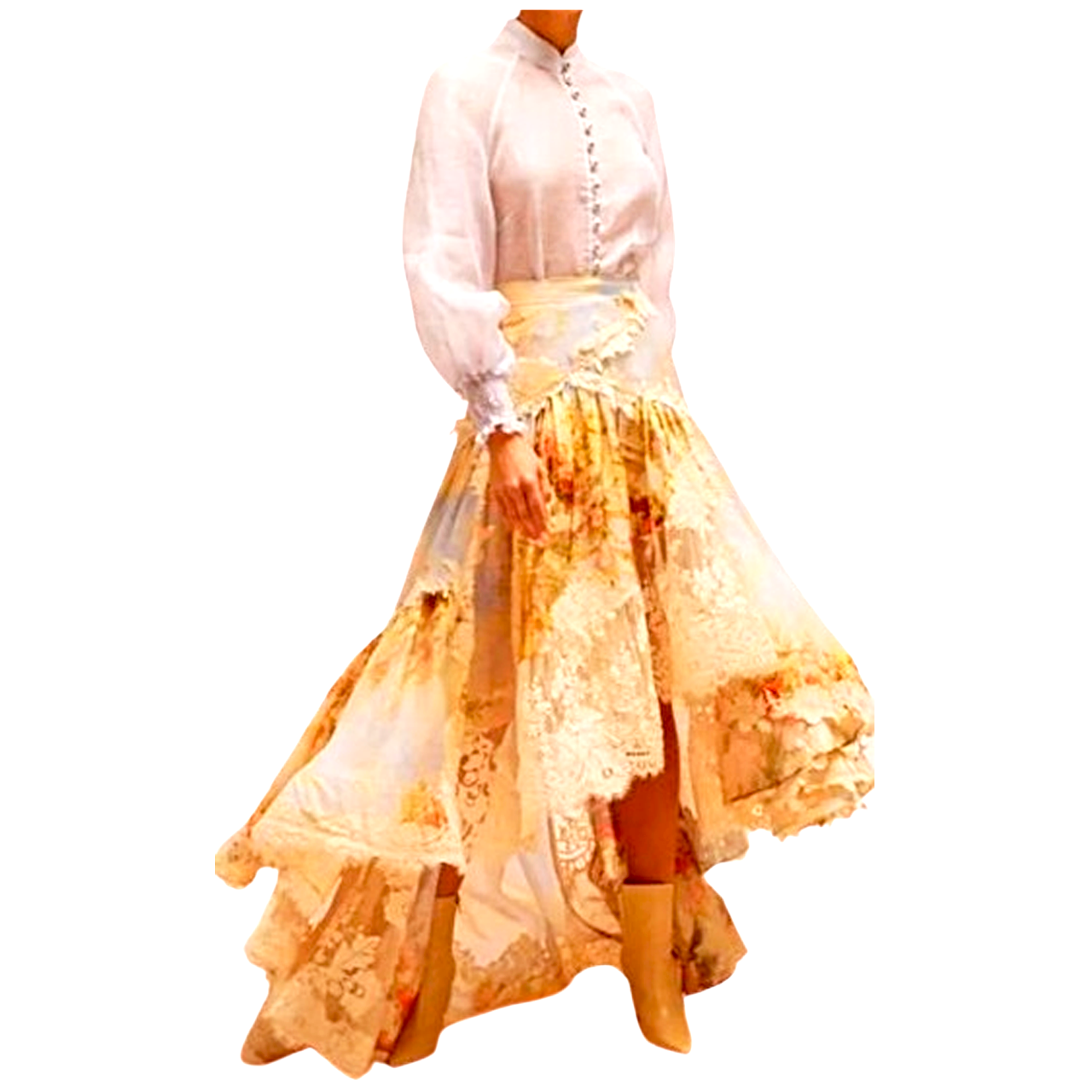 FALDA LARGA ASIMÉTRICA CON CLASE