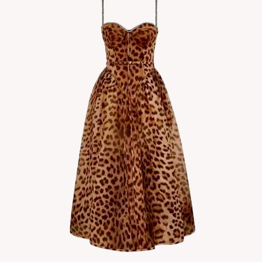 STUNNING ANIMAL PRINT BUSTIER DRESS