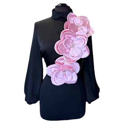 BLACK TURTLENECK MINI-DRESS