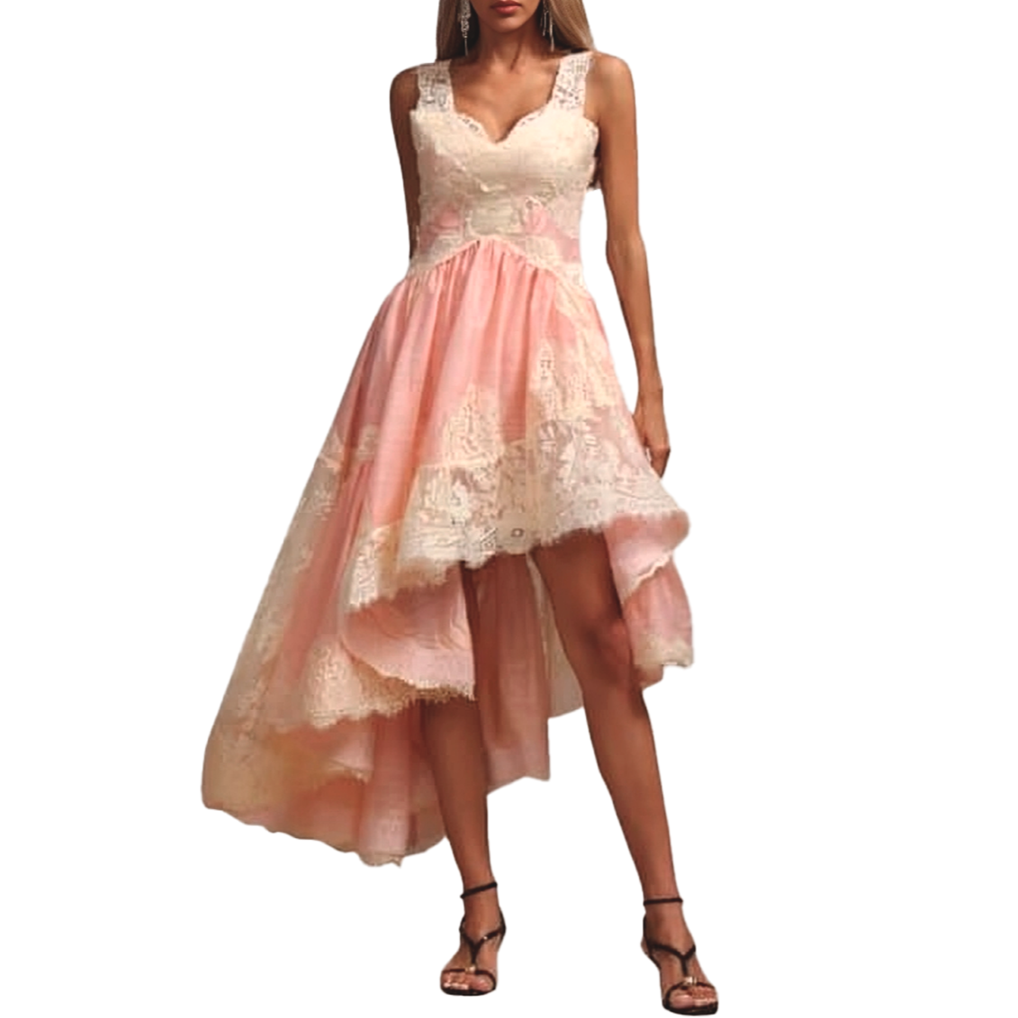 ASYMMETRIC LACE DRESS