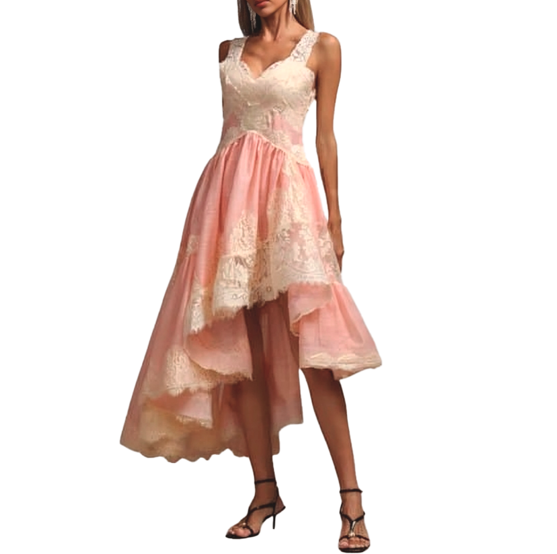 ASYMMETRIC LACE DRESS