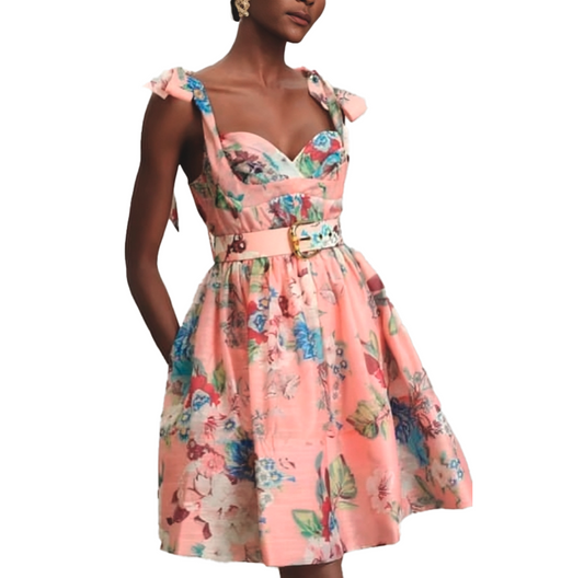 ROBE BUSTIER FLEURIE