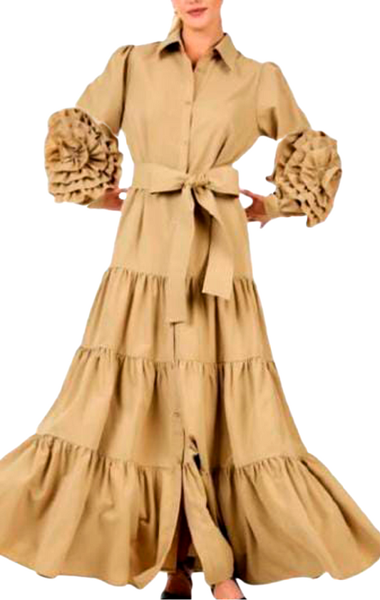 IMPRESIONANTE VESTIDO DE ABRIGO CRUZADO