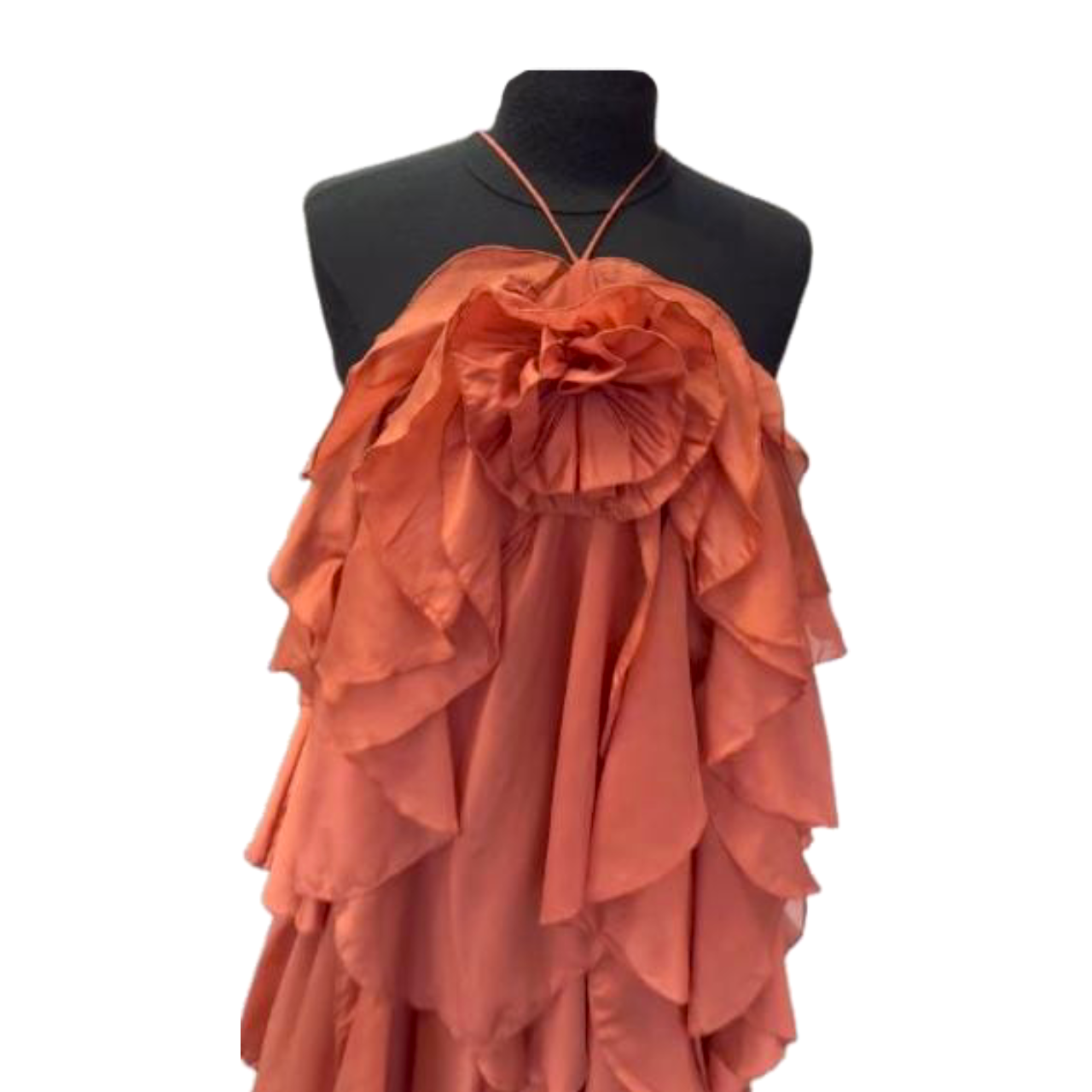 STUNNING TERRACOTTA HALTER DRESS