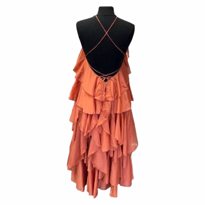 STUNNING TERRACOTTA HALTER DRESS