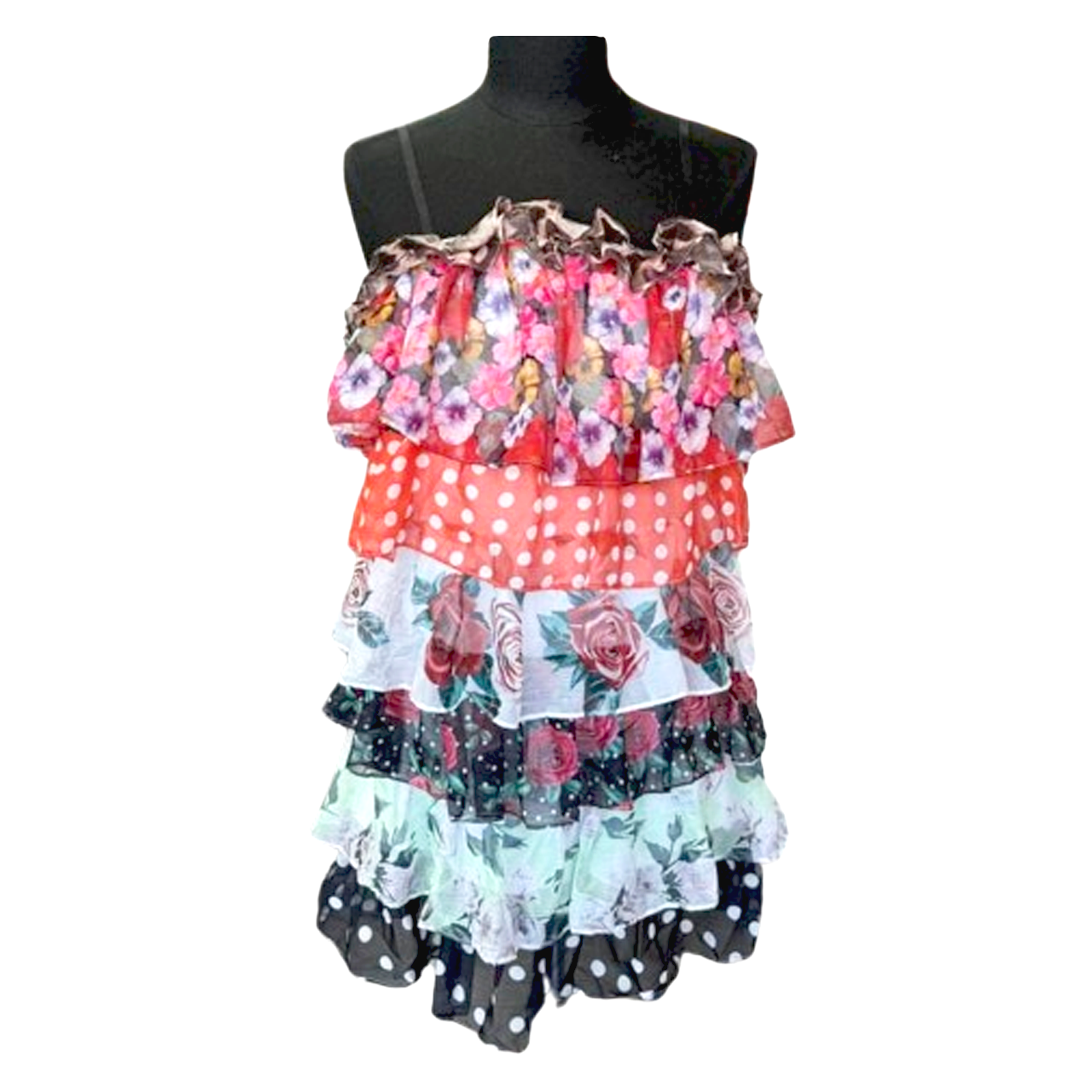 VESTIDO SIN TIRANTES DE VERANO